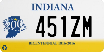 IN license plate 451ZM