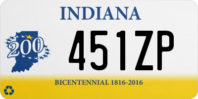 IN license plate 451ZP