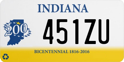 IN license plate 451ZU