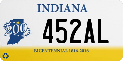 IN license plate 452AL