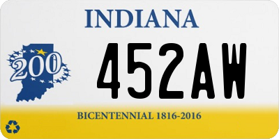 IN license plate 452AW