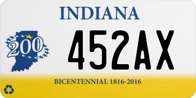 IN license plate 452AX