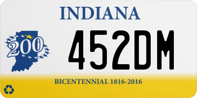 IN license plate 452DM