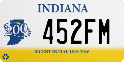 IN license plate 452FM