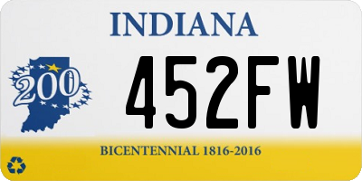 IN license plate 452FW