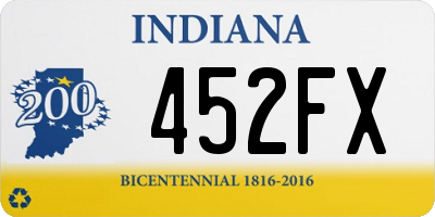 IN license plate 452FX