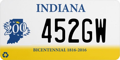 IN license plate 452GW