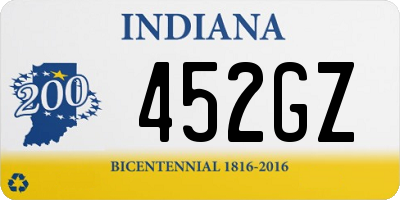 IN license plate 452GZ