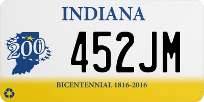 IN license plate 452JM