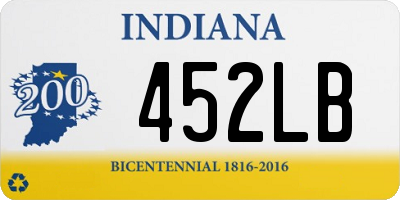 IN license plate 452LB