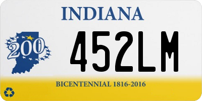 IN license plate 452LM