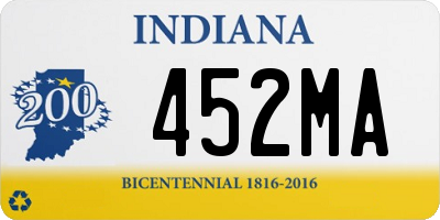 IN license plate 452MA