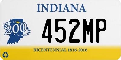 IN license plate 452MP