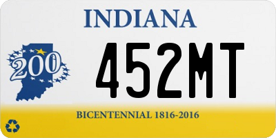 IN license plate 452MT