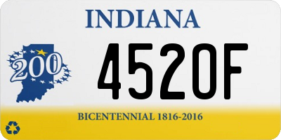 IN license plate 452OF