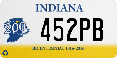 IN license plate 452PB