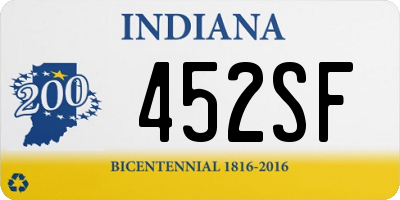 IN license plate 452SF