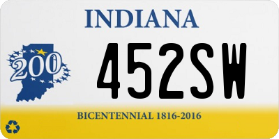 IN license plate 452SW