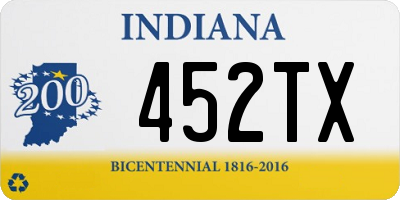 IN license plate 452TX