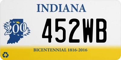 IN license plate 452WB