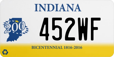 IN license plate 452WF