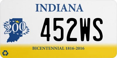 IN license plate 452WS