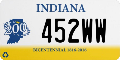 IN license plate 452WW