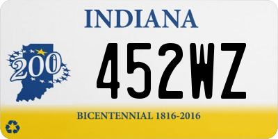 IN license plate 452WZ