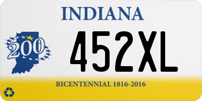 IN license plate 452XL