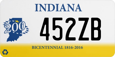 IN license plate 452ZB