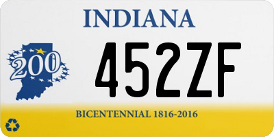 IN license plate 452ZF