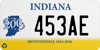 IN license plate 453AE