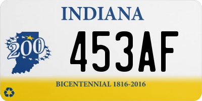 IN license plate 453AF