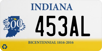 IN license plate 453AL