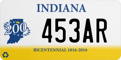 IN license plate 453AR