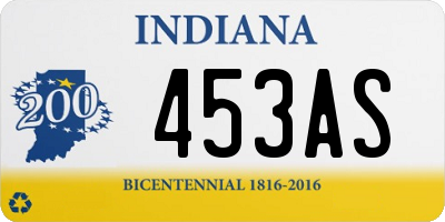 IN license plate 453AS