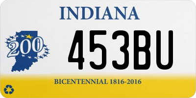 IN license plate 453BU