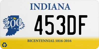 IN license plate 453DF