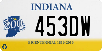 IN license plate 453DW