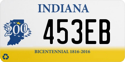 IN license plate 453EB