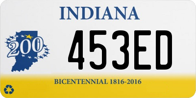 IN license plate 453ED