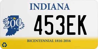 IN license plate 453EK