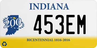IN license plate 453EM