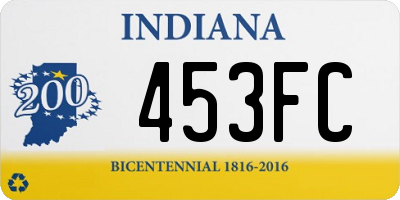 IN license plate 453FC