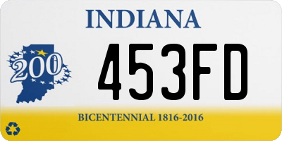 IN license plate 453FD