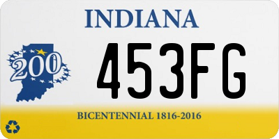 IN license plate 453FG