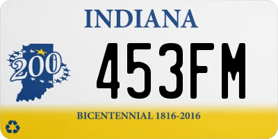 IN license plate 453FM