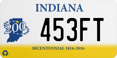 IN license plate 453FT