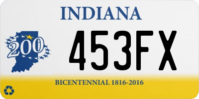 IN license plate 453FX