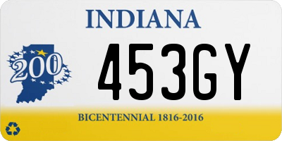 IN license plate 453GY